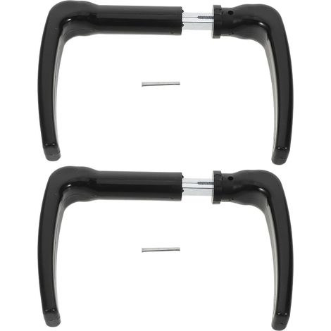 Lot de 2 Ensembles Poignée de Portail avec Goupille : Serrure de Jardin Style Européen en Fer (14,3 x 10,2 cm) - Noir (1/5)