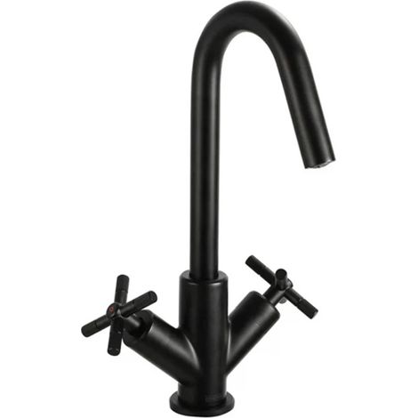 Bristan Cruzar Basin Mixer Tap with Clicker Waste - Black