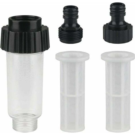 Filtre eau Filtre pour Nettoyeur Pompe de Jardin Filtre Tuyau Arrosage avec Raccord d'eau 3/4,1 connecteurs,2 filet de filtre pour Nettoyeur Haute Pression Pompe de Jardin, (1/5)