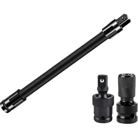 Lot de 3 rallonges de clé usinées avec tête de conversion pour tâches - Couple lisse - Extension de transmission (1/4)