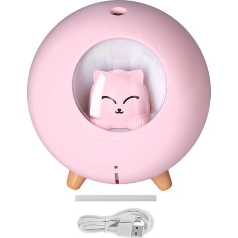 Mini Humidificateur USB Mignon pour Voiture, Bureau et Chambre, Brumisateur 220 ML Rose (1/5)