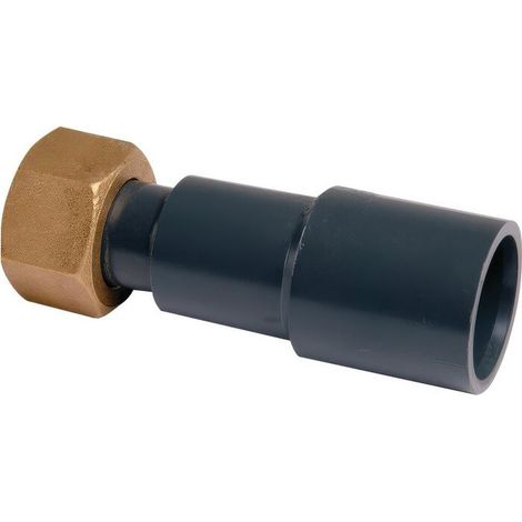 Raccord union droit PVC pression - - Noir - F 1' - F Diamètre 32 mm