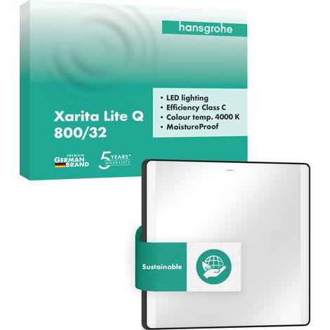 Espejo hansgrohe Xarita Lite Q, iluminación LED lateral, (1/5)