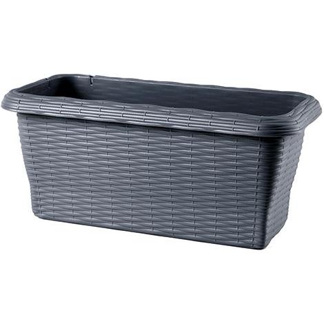 Balconetta Rettangolare 'Paglia' Cm 50X20X17,5 Lt.8,7 - Antracite