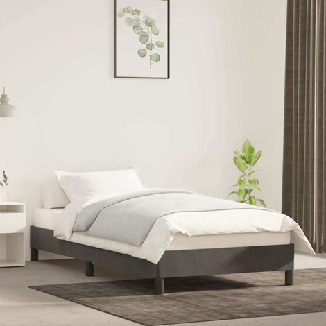 Estructura de cama sin colchón terciopelo gris oscuro 80x200 cm (1/5)