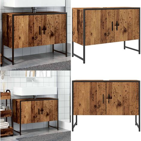 vidaXL Armoire de salle de bain vieux bois 80x33x60 cm bois ingénierie