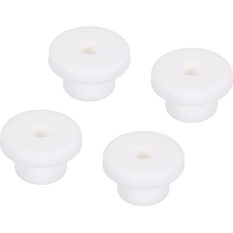 4Pcs Passe-Câble T-Forme Diamètre Installation 15mm, ID 6mm, Hauteur de 14mm Passe Fil Rondelle Caoutchouc Bouchons de Trous Flexibles pour Orifices de Câbles, Blanc (1/5)
