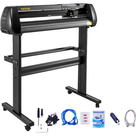 VEVOR Taglierina di vinile, 34 pollici Vinyl Cutter macchina 870 mm carta di alimentazione Vinyl Plotter con stand da terra, taglio plotter macchina velocita regolabile