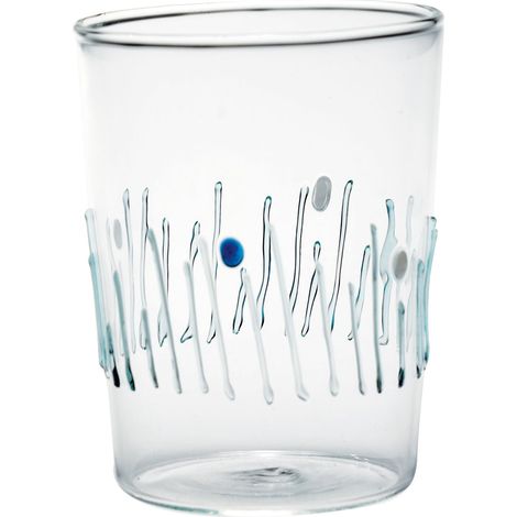 Zafferano Set 4 Tumbler 4 Stagioni in Vetro Borosilicato Lavorato a Mano, Resistente agli Shock Termici, Design Colorato per Tavola e Casa, 4X