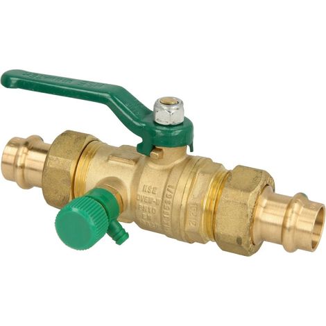 Robinet DVGW,DN 20 x rac. à sertir 22 mm long levier, avec vidange CW 617-M