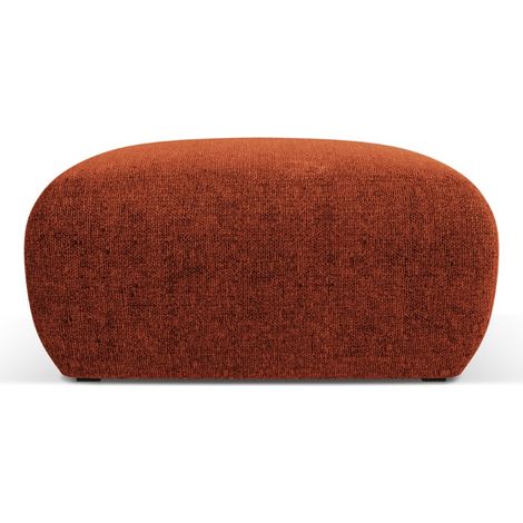 Pouf en chenille terracotta (1/4)