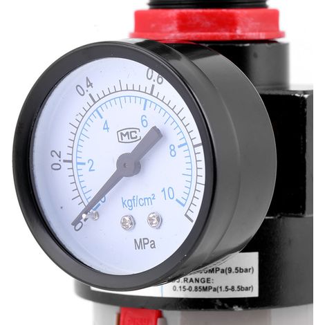 Filtre régulateur de pression pour traitement d'air comprimé 1/4'' BSP 2000 avec manomètre (1/5)