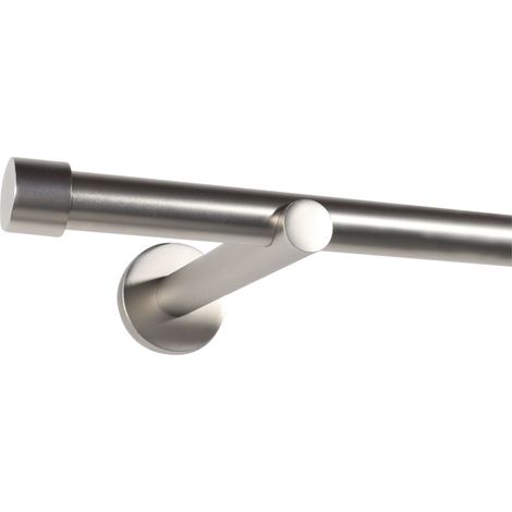 Gardinenstange auf Maß 19mm 1-läufig Edelstahl-optik mit Kappe - Serie Trend 60cm (1/5)