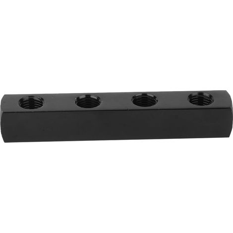Tuyau d'air pneumatique en ligne SUS304, bloc répartiteur, filetage BSPP 1/4 pouce, noir, 4 voies (1/5)