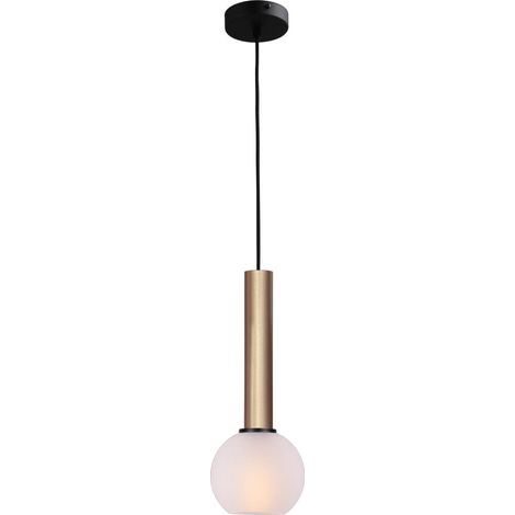 Lampe suspendue Ø 15cm Bella 2 Laiton doré avec verre blanc mat - 2980-02-06-15 (1/3)