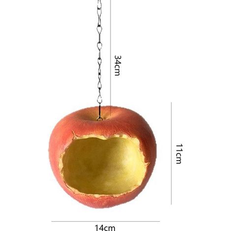 Comederos para pájaros, Comedero colgante de resina, Comedero con forma de fruta, Comedero colgante, árboles, patios, etc, Rojo (1/5)