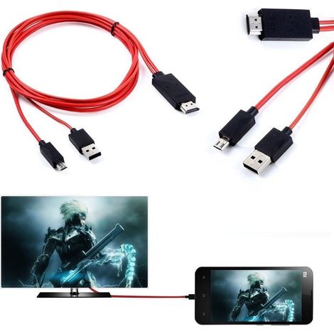 Trade Shop - Cavo Mhl For Samsung Galaxy S3 S4 S5 Nota 2 Nota 3 Hd Micro Hdmi Usb Hdtv - (1/4)