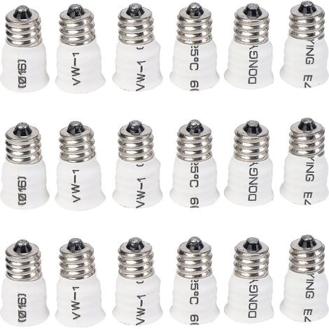 Lot de 18 adaptateurs de douilles LED blanches E12 vers E14 de haute qualité (1/4)