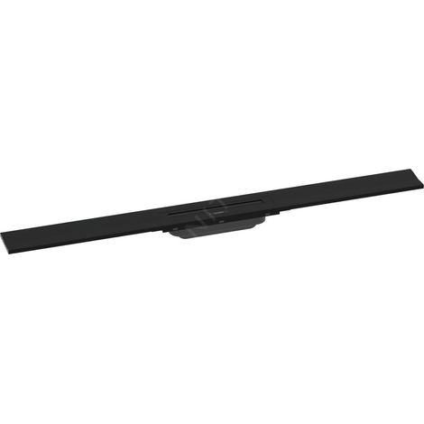 Hansgrohe RainDrain Flex - Caniveau de douche linéaire avec grille en inox 900, installation contre le mur, découpable, noir mat 56052670 (1/4)