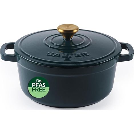 Cacerola de hierro fundido Salter BW13771GR Chester de 3,4 L y 24 cm, color verde. (1/5)