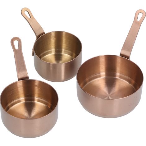 3-teiliges Saucenschälchen-Set aus Edelstahl mit Griff für Soßen, Ketchup und Vorspeisen, Roségold (1/5)