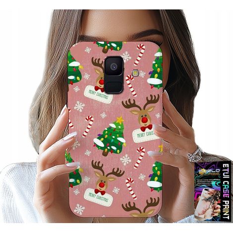Custodia per Samsung A6 2018 - Motivo natalizio con renne e albero di Natale (1/5)