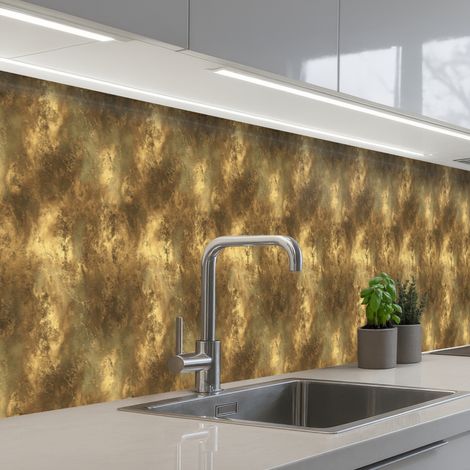 Kitchen Splashback Antique - Metallic look - Gold 450x60 cm