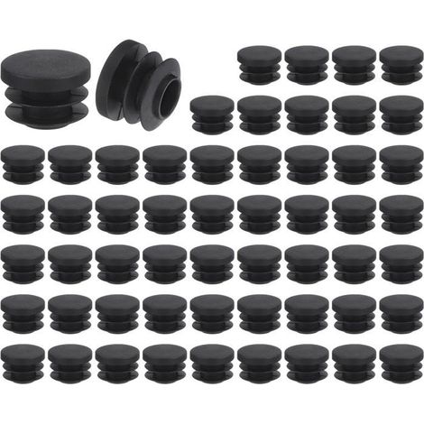 Embouts de pieds 56 pièces Plastique PE noir Protection antidérapante 20 mm Pour chaises Tab (1/5)