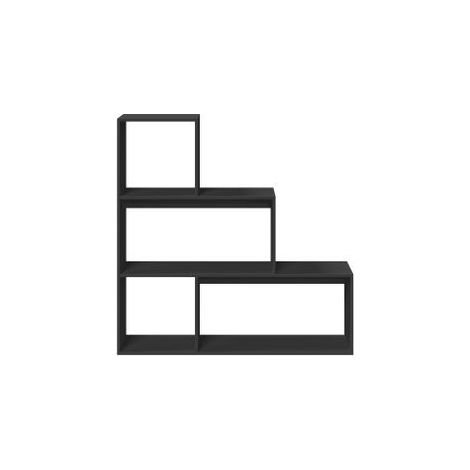 Étagère bibliothèque escalier Palino 123cm - 4 niches-Noir (1/5)