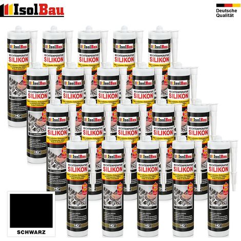 IsolBau Hochtemperatursilikon 350 °C Schwarz Hochtemperatursilikon 20 x 300 ml (1/5)