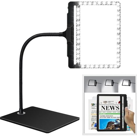 5x Magnifying Glass with Light and Stand, Desk Magnifier Lamp (1/5)