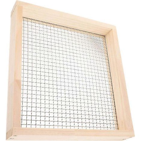 Tamis à sable en bois pour jardin, filtre pour compost, terre, pierres, tamis à sable carré (1/4)