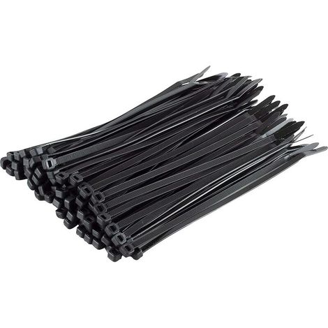 Lot de 100 colliers de serrage, Noirs, 200 x 4,8 mm (1/2)