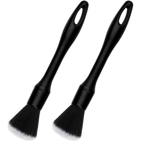 2 Pcs Pinceau Nettoyage Voiture 22 cm,Detailing Auto,Pinceau Detailing Auto,Pinceau Nettoyage,Brosse Detailing Auto,Pinceaux Detailing Auto(Noir) (1/4)