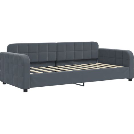Lit simple,Lit adulte,Lit de repos gris foncé 90x190 cm velours CFW53420 (1/5)