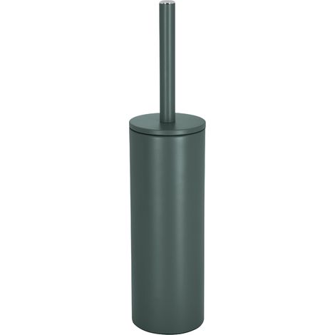 Escobillero con soporte de acero AKIRA Verde Oscuro Mate Spirella