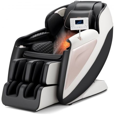 Fauteuil de massage avec rail SL, fauteuil relaxation massage 3D inclinable, zéro gravité, 18 modes automatiques, chauffant, avec pédale rétractable, 36 airbags, écran LCD, boutons d'accoudoir (1/3)