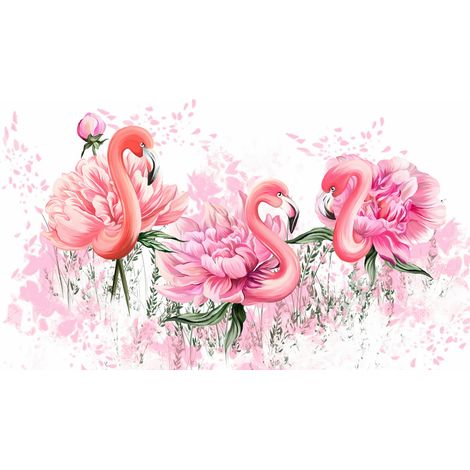 Papier peint panoramique Enfants - Flamants Roses - 260 cm x 156 cm (1/2)