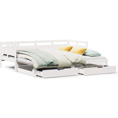 Maison Exclusive - Sofá cama nido con cajones sin colchón blanco