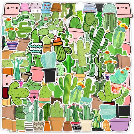 Sticker Plante - Autocollant Étanche PVC 4 x 8 cm - Pour Bouteille Eau Téléphone Ordinateur Tente - 100 Pièces (1/5)