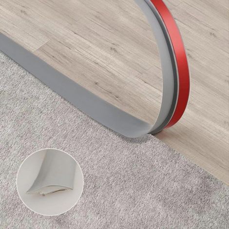 Bande De Transition Au Sol - PVC - Pour Joint Sol Moquette Carrelage Parquet - Hauteur Max 5 mm - 35 mm x 5 m - Gris - 1 Pièce (1/5)