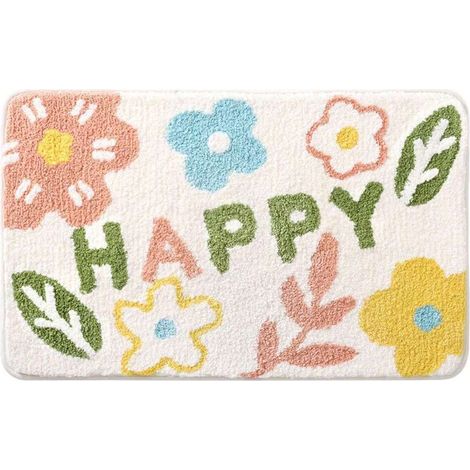 Petit tapis de salle de bain en velours frais, tapis antidérapant d'absorption d'eau solide pour salle de bains