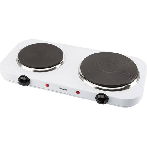Plaque de cuisson électrique 2 feux – Brûleurs 15,5 cm et 18,5 cm – Puissance 2500 W – Thermostats réglables pour cuisson précise – Tristar (1/10)