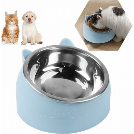 Cat Bowl, Pet Bowl Set, Raised and Tilted Cat Bowl, Small Dog Bowl, Removable Bowl for Cats and Dogs, 15° Tilted Raised Stand, 200ML Cat Bowl (1/4)