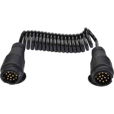 Adaptateur connecteur fiche remorque 13 broches câble spiralé pour remorque caravane (1/5)