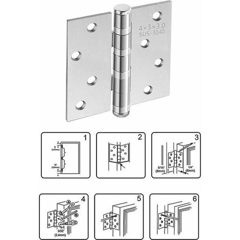Accessorio per casetta da giardino: cerniera pieghevole in acciaio inox a 2 pezzi (argento) (1/4)