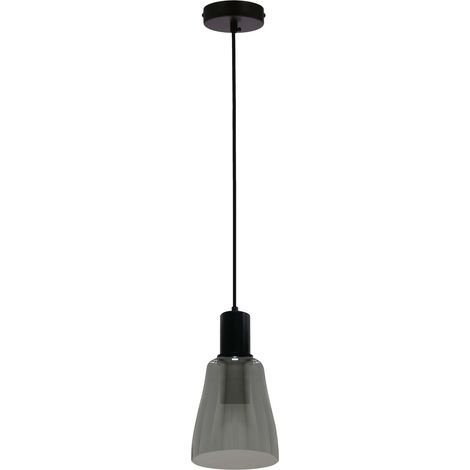 Suspension moderne noire, verre gris GU10 15W Udin (1/2)