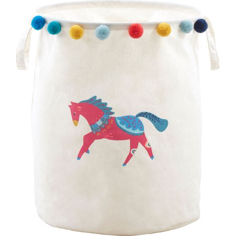 Premier Housewares Horse Face Laundry Bag Collapsible Laundry Basket With Handles Foldable Laundry Storage Basket Organiser Basket For Kids And Adults 38 x 48 x 38 (1/2)
