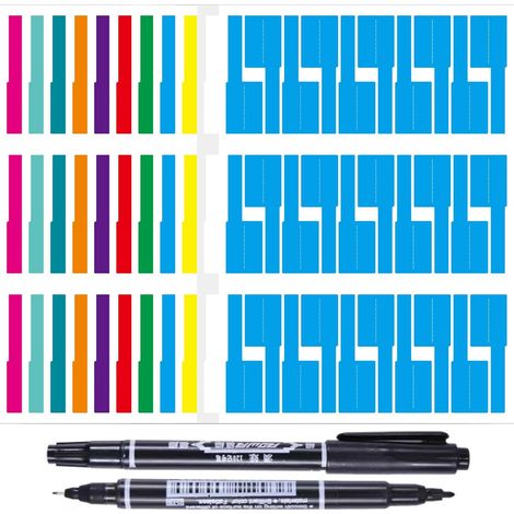 Étiquettes de Câble Identification Rapide 10 Couleurs 300 Pièces Avec 1 Stylo Noir Résistantes à l'Eau Marqueurs de Câbles Inscription Indélébile Gestion Câbles Réseau Bureau Repérage Cable Électrique (1/5)