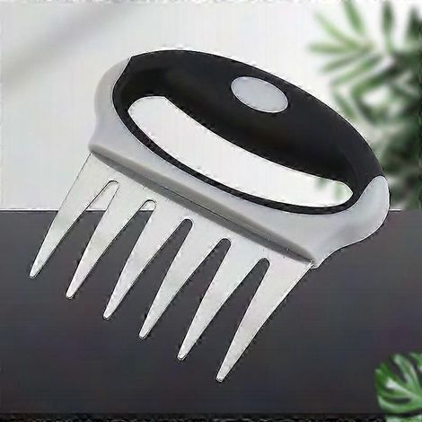 2 griffes à viande en acier inoxydable pour effilocher le porc, griller et déchiqueter - Outils de fumage pour barbecue avec poignée ergonomique (1/4)